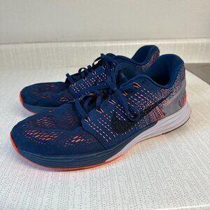 Nike LunarGlide 7 Blue Orange Running Shoes Athletic Sneakers Men's Size 11.5